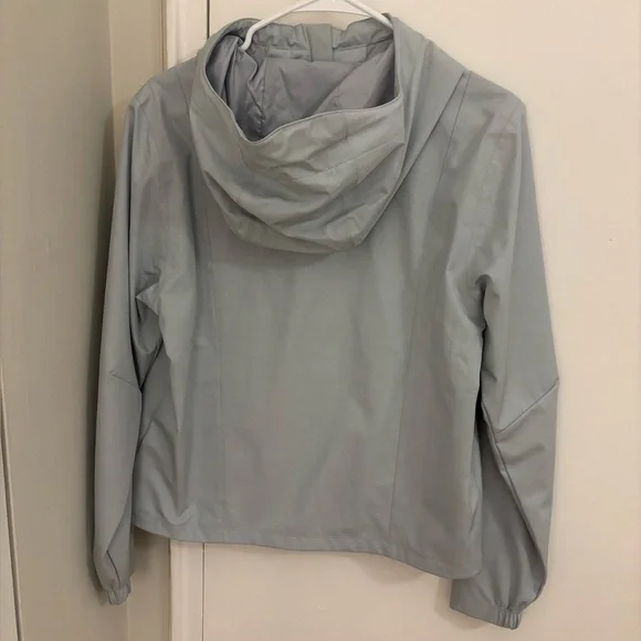 Columbia Light Blue Rain Resistant Hooded Jacket - Picture 3 of 4